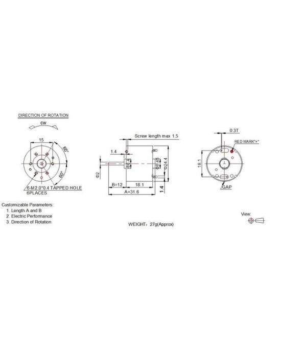Mini Motor DC MDN 3800RPM