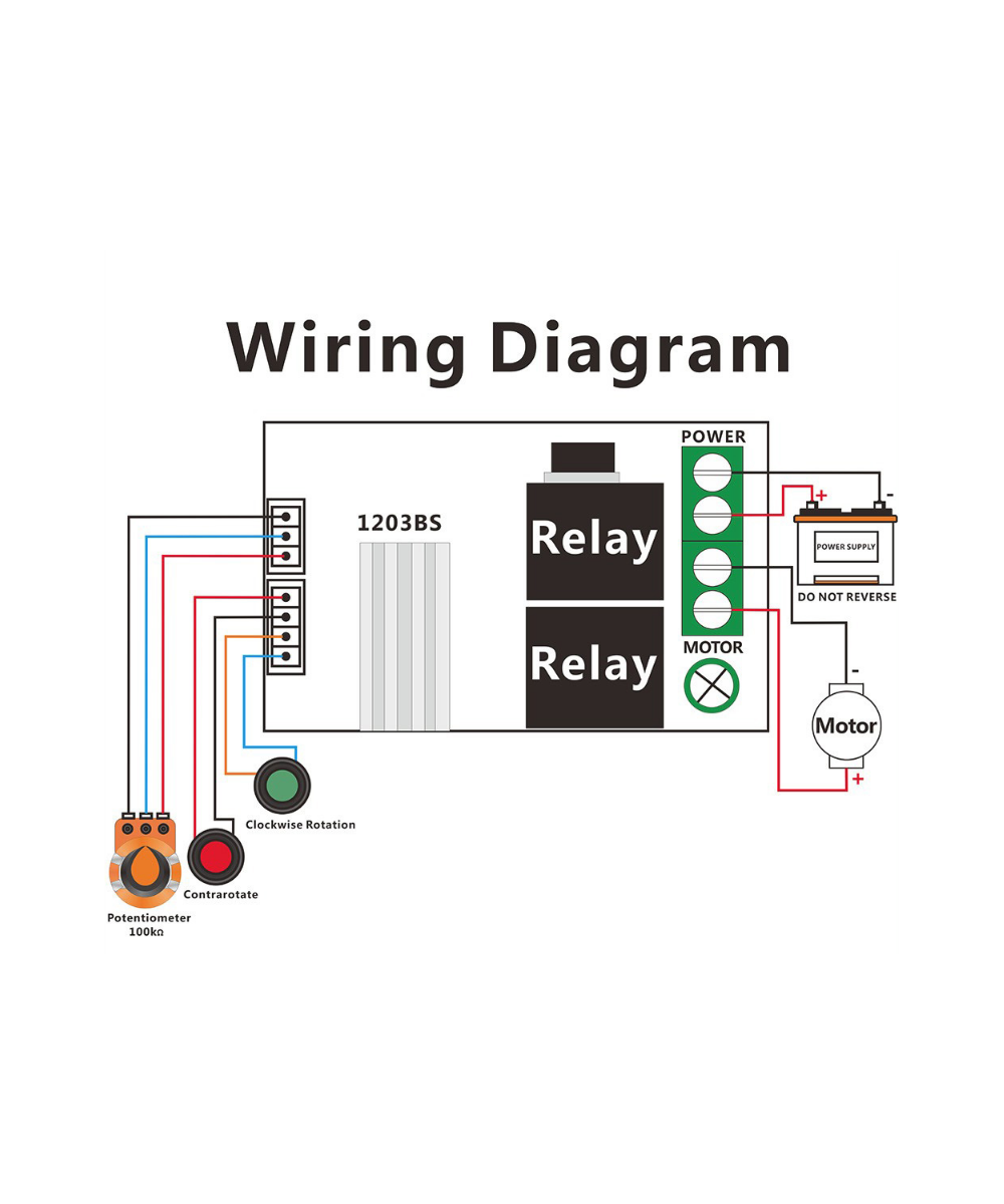 Controlador de velocidad de motor PWM 3A 6V / 9V / 12V / 24V 1203BS
