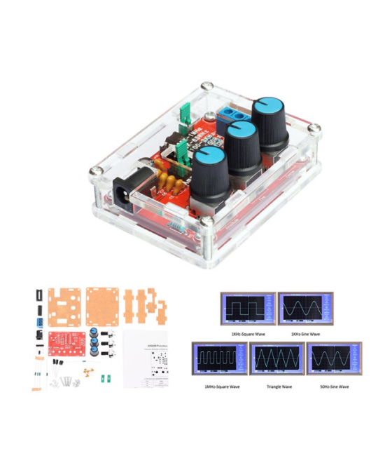 Generador de funciones XR2206 armado con fuente de energia 9V 2A