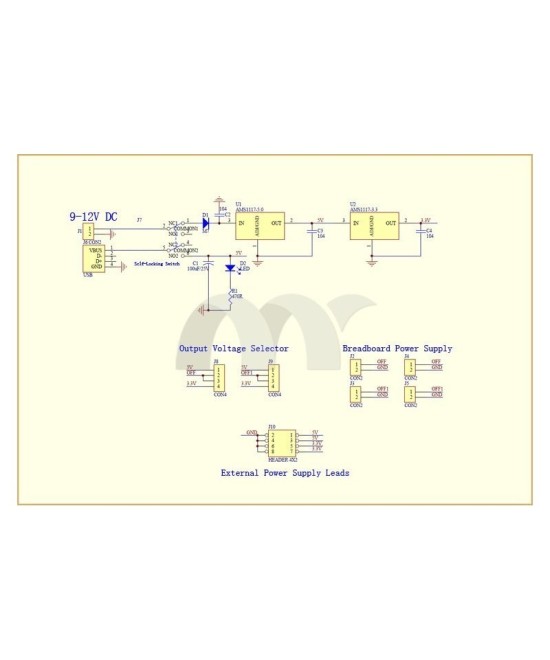 Fuente de energia para protoboard 3.3v / 5V, 700 mah