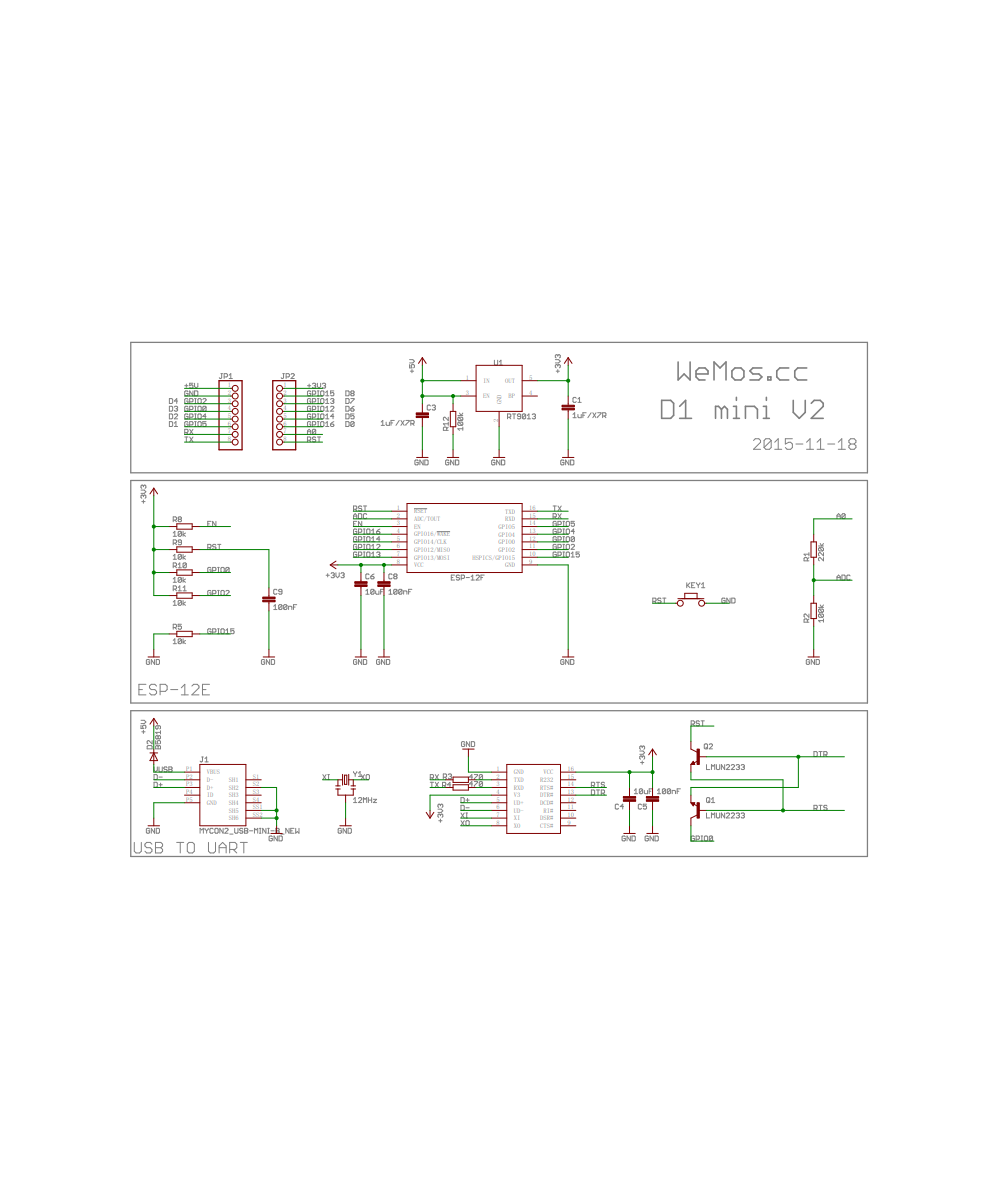 Tarjeta de Desarrollo Wemos Mini D1 ESP-12 ESP8266 WIFI