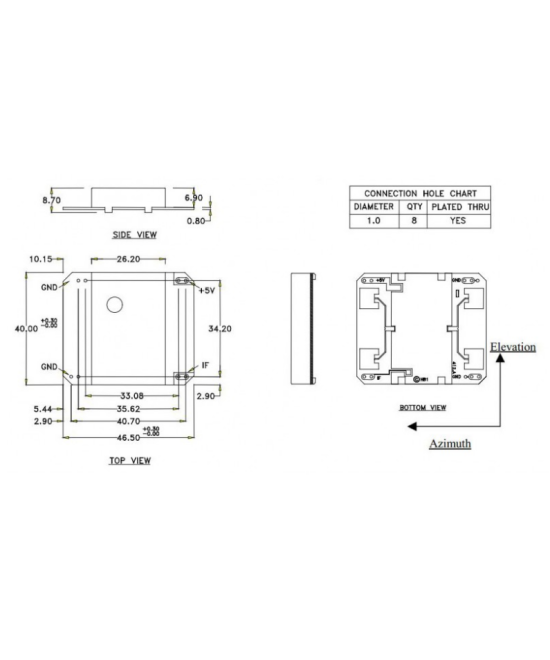 Sensor de movimiento por radar Doppler HB-100 10.525GHz