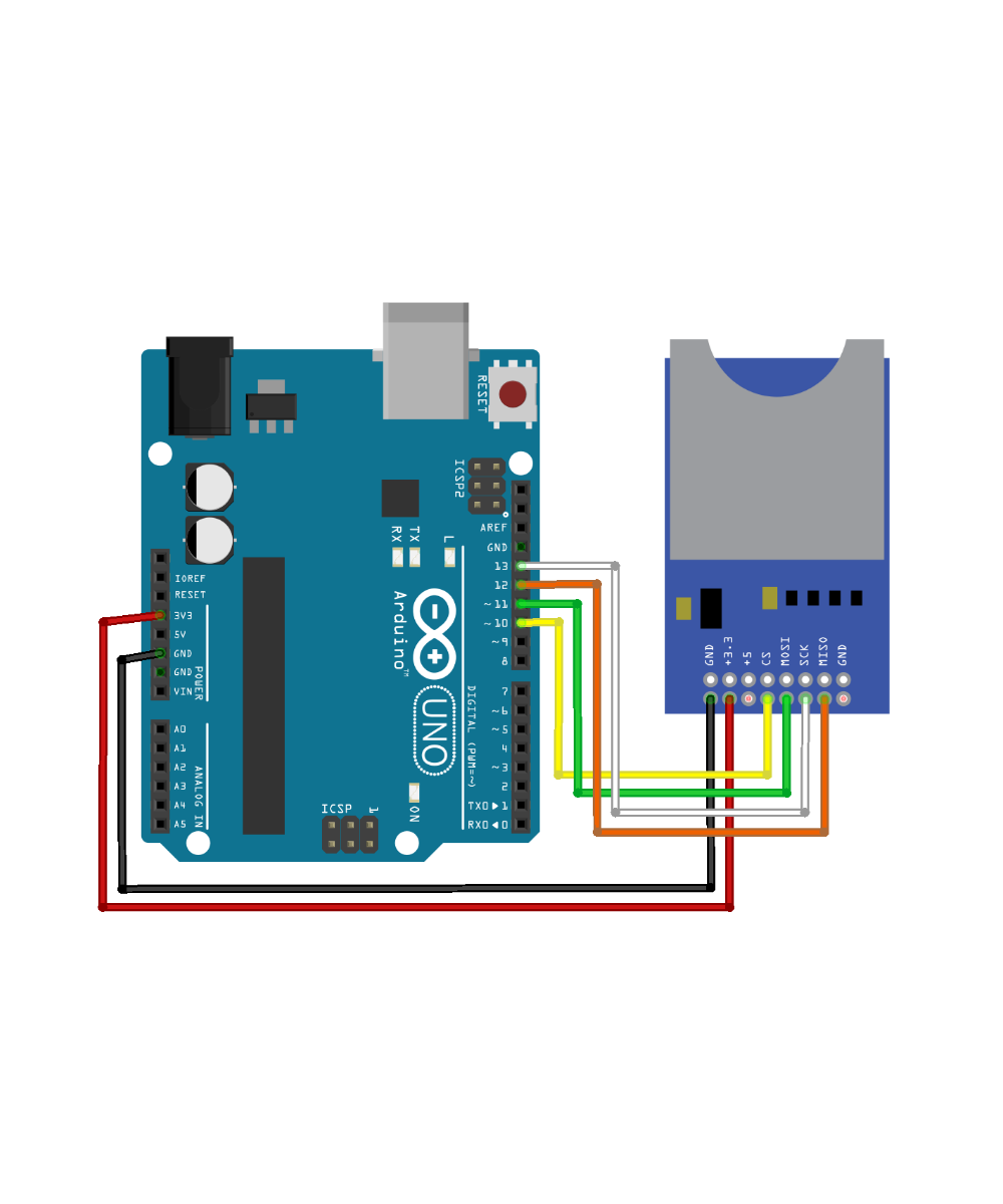 Modulo lector y escritor de tarjetas TF / SD compatible con arduino