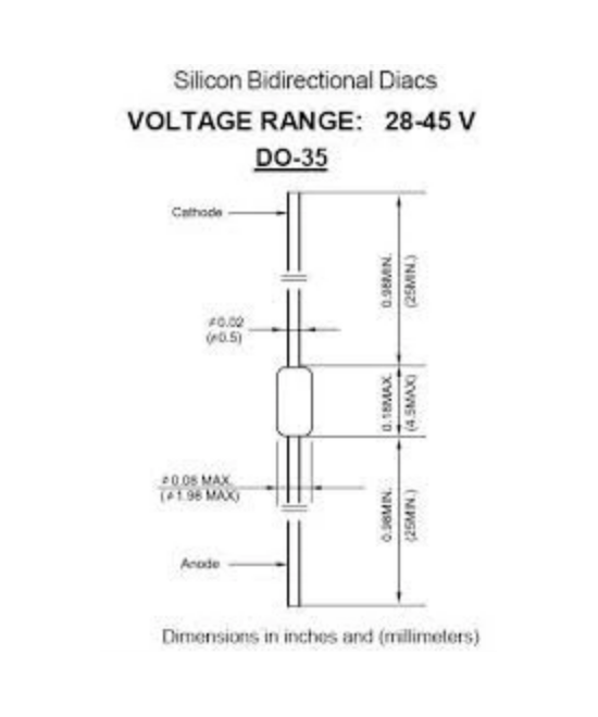 Diac DB3 tiristor bidireccional de disparo 1 unidad
