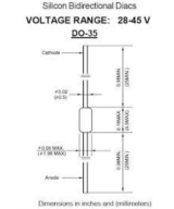 Diac DB3 tiristor bidireccional de disparo 1 unidad