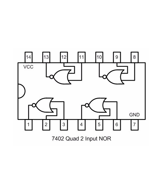 Compuerta lógica NOR SN74HC02N 4CH