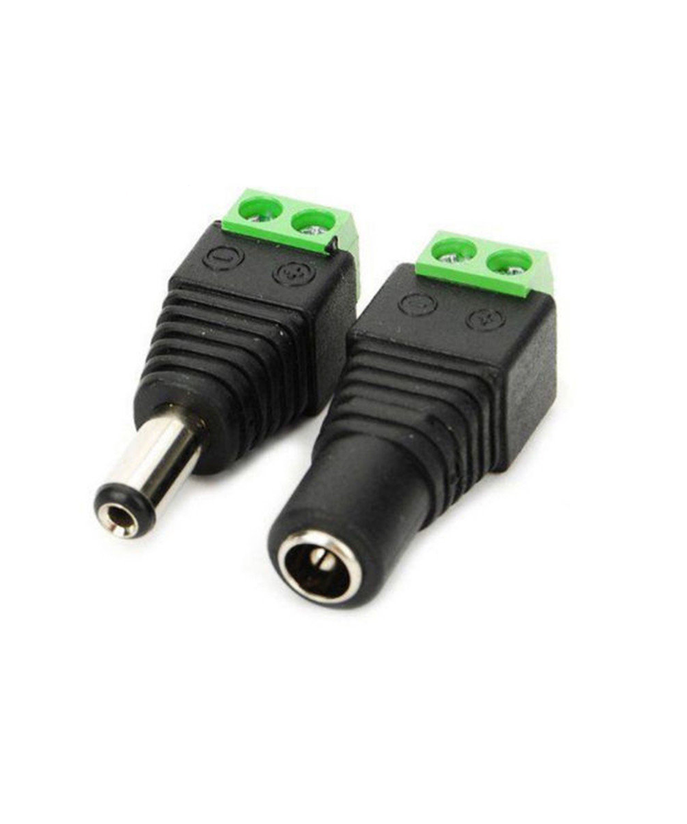 Conector DC 2.1mm interior x 5.5mm exterior hembra - macho (2U)