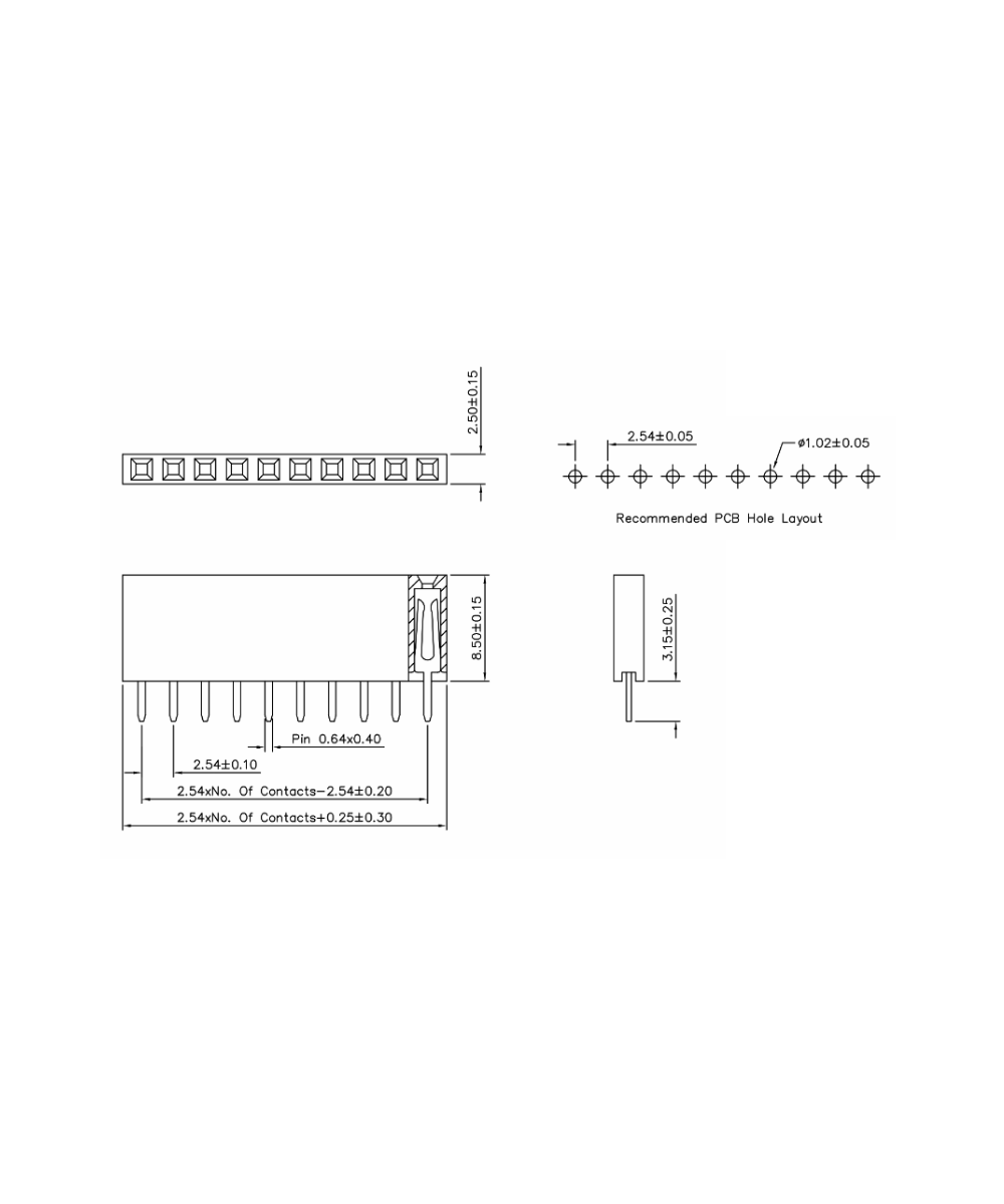 Pines de conexion macho - hembra 2.54mm 120 pines (3 pares)