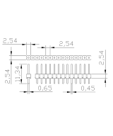 Pines de conexion macho - hembra 2.54mm 120 pines (3 pares)