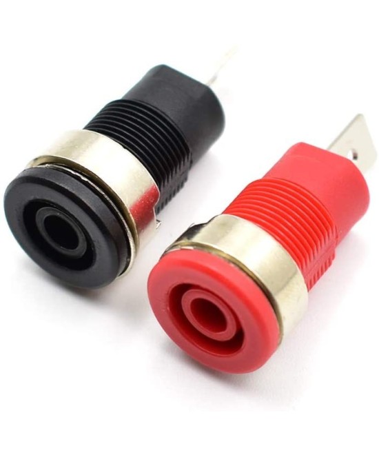 Conector tipo banana hembra negro y rojo (2U)