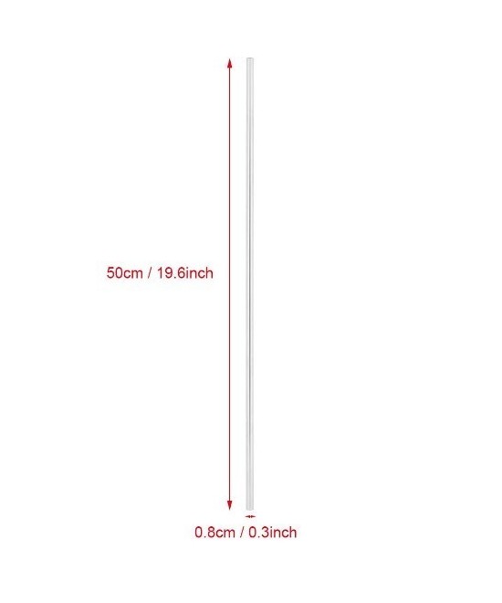 Varilla lisa de acero inoxidable de 8mm de diametro x 500mm de largo