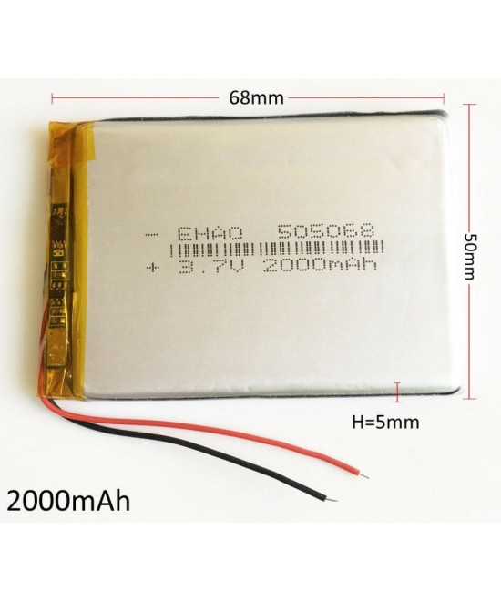 Batería tipo LiPo recargable 3.7V 2000mAh