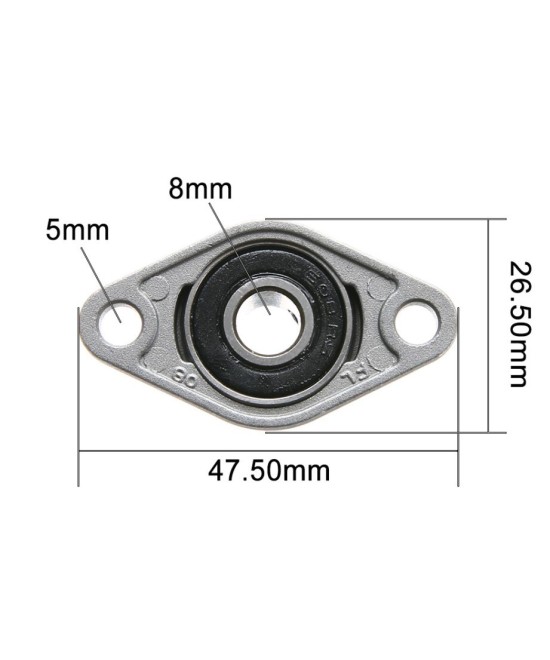 Balinera para varillas CNC 8mm KFL08 / 12mm KFL001 horizontal (chumasera)