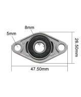 Balinera para varillas CNC 8mm KFL08 / 12mm KFL001 horizontal (chumasera)