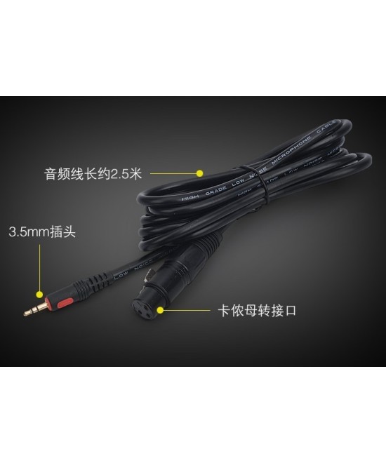 Microfono con tripode y fuente phantom MGHK E-300