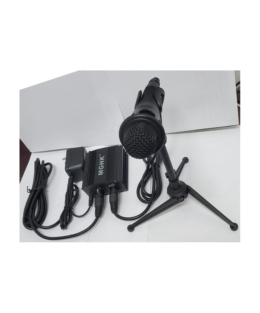 Microfono con tripode y fuente phantom MGHK E-300