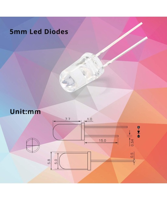 Diodos LED 100 piezas 5mm (SET)
