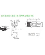 Jack DC Con tuerca 5.5x2.1mm