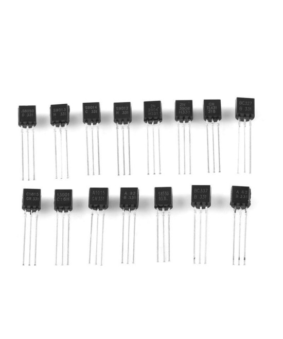 Transistores NPN, PNP 15 valores (Caja 300 unidades)