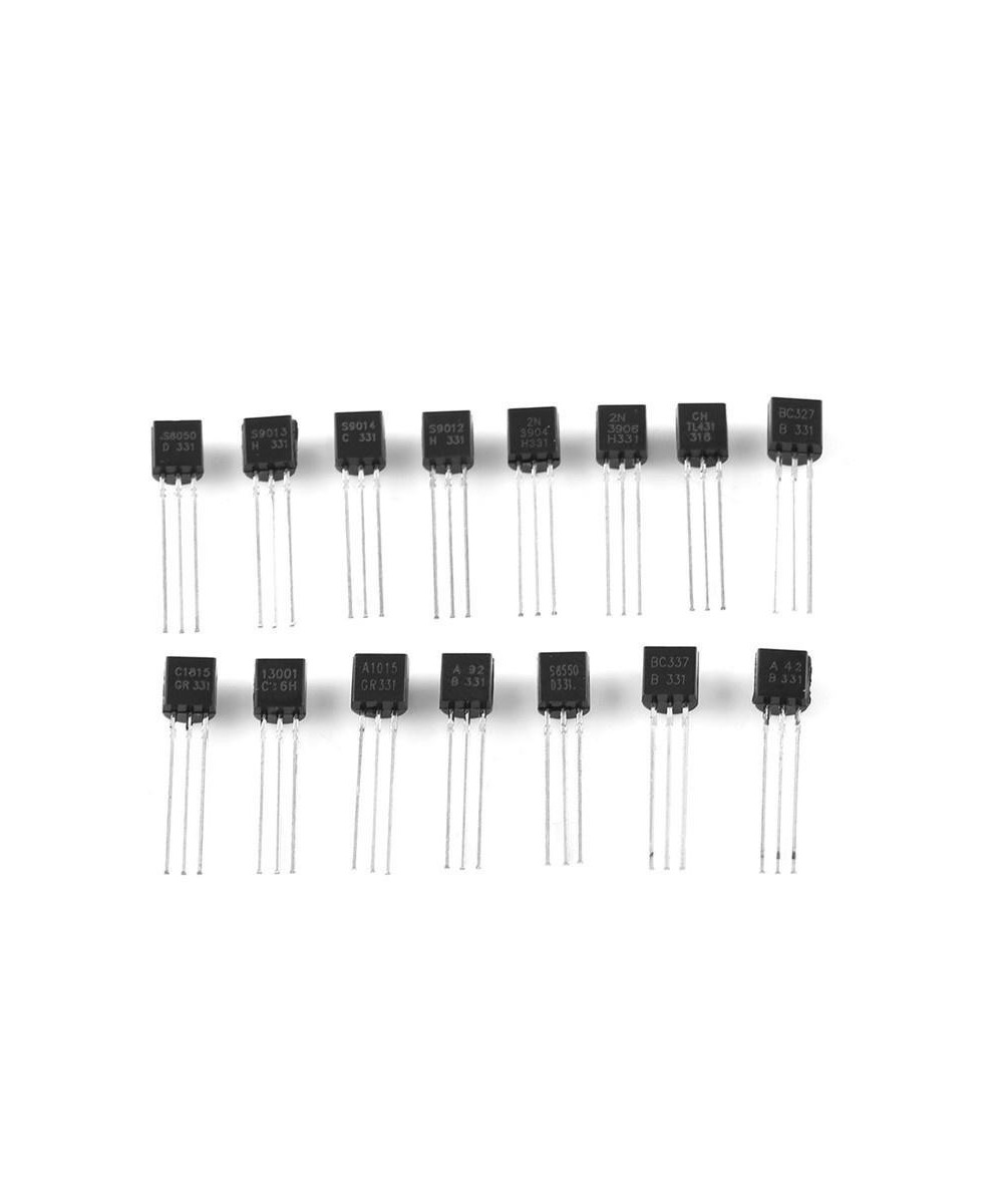 Transistores NPN, PNP 15 valores (Caja 300 unidades)