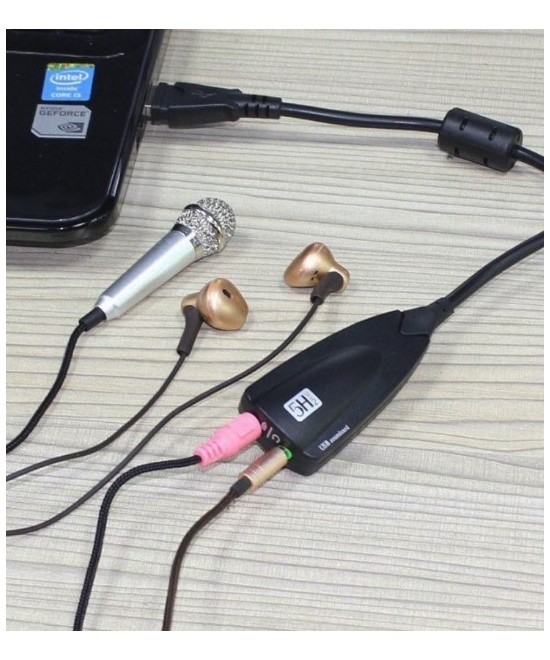 Separador de audio microfono y audifono USB 7.1 5Hv2