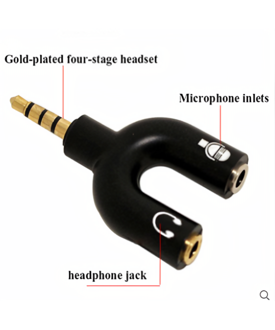 Separador de micrófono y audífono tipo U para celular