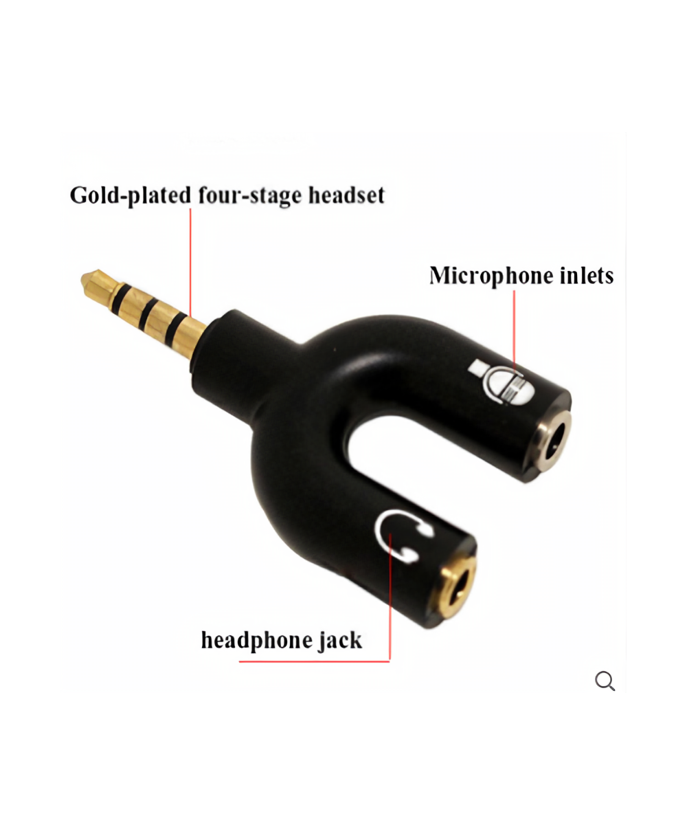 Separador de micrófono y audífono tipo U para celular