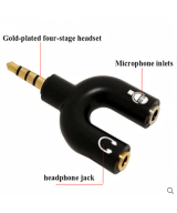 Separador de micrófono y audífono tipo U para celular
