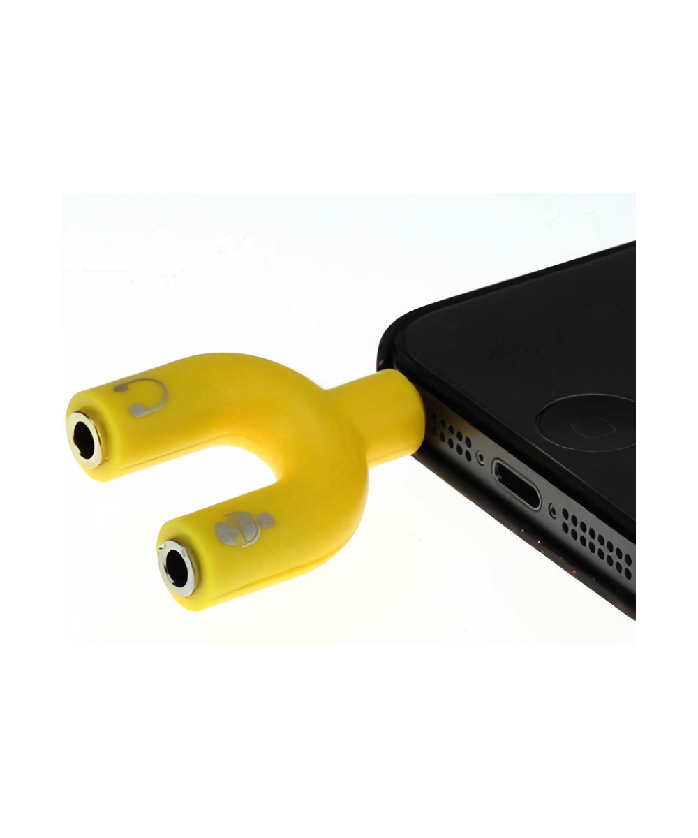 Separador de micrófono y audífono tipo U para celular
