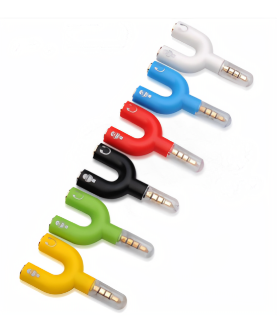 Separador de micrófono y audífono tipo U para celular