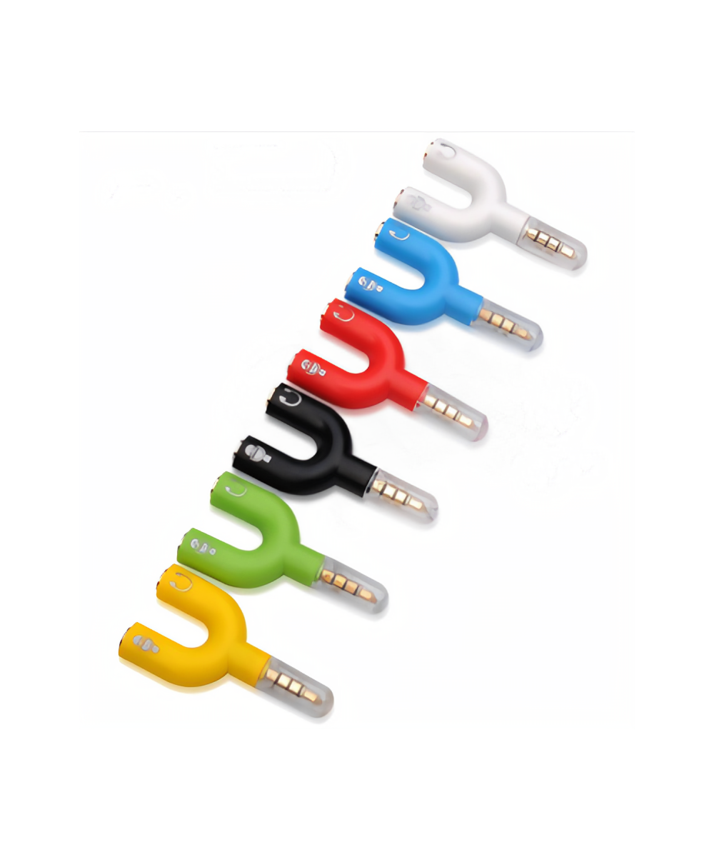 Separador de micrófono y audífono tipo U para celular