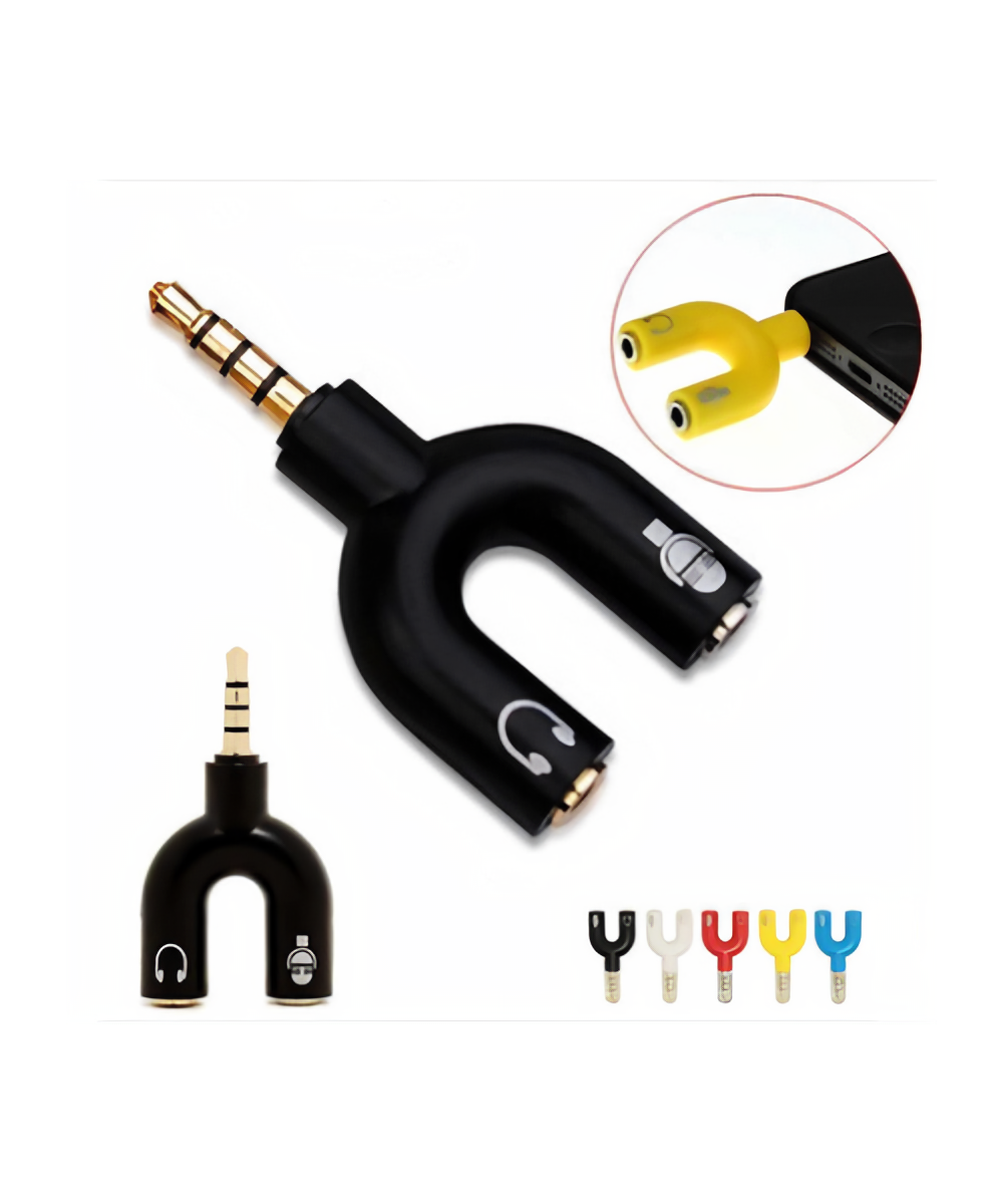 Separador de micrófono y audífono tipo U para celular