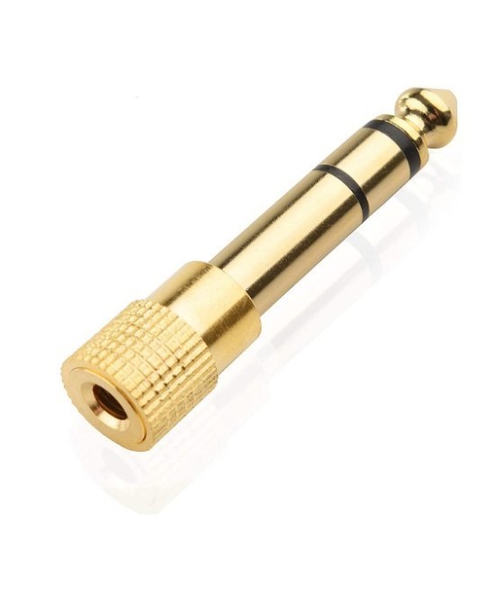 Adaptador de audio salida macho 1/4" (6.35mm)  y entrada hembra de 3.5mm