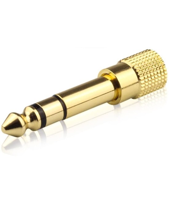 Adaptador de audio salida macho 1/4" (6.35mm)  y entrada hembra de 3.5mm