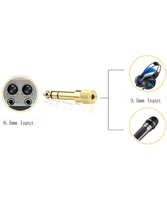 Adaptador de audio salida macho 1/4" (6.35mm)  y entrada hembra de 3.5mm