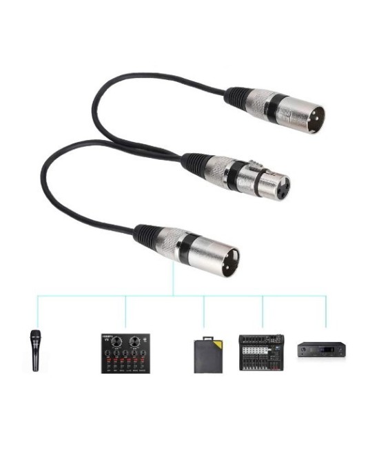 Separador de Audio XLR Hembra a XLR Macho Dual