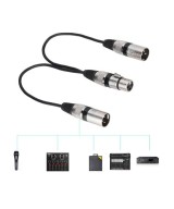 Separador de Audio XLR Hembra a XLR Macho Dual