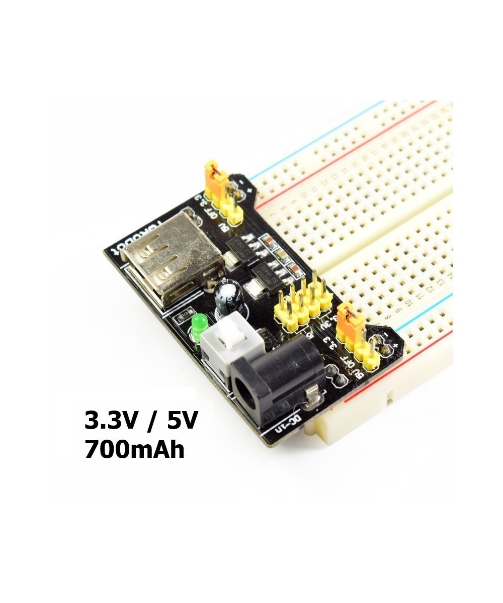 Fuente de energia para protoboard 3.3v / 5V, 700 mah