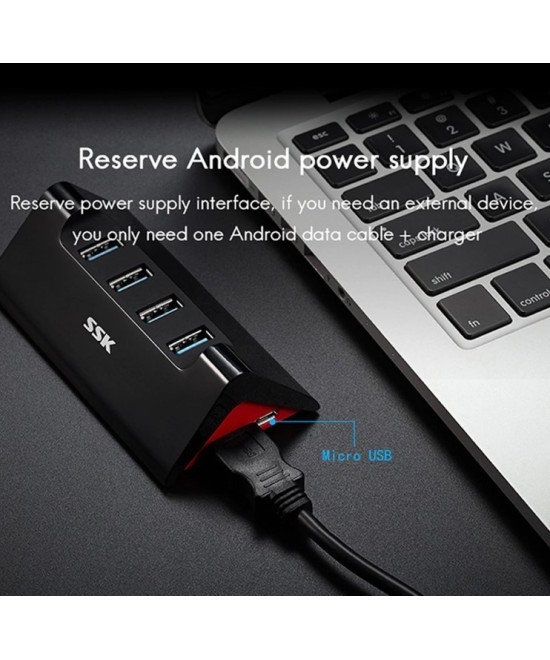 HUB USB 3.0 de 4 puertos con puerto de energia USB-C