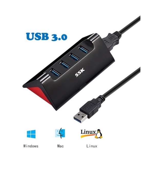 HUB USB 3.0 de 4 puertos con puerto de energia USB-C