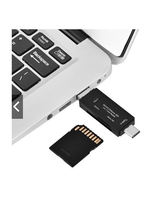 Lector de memorias TF / micro SD OTG 3 en 1 USB-C / micro USB / USB