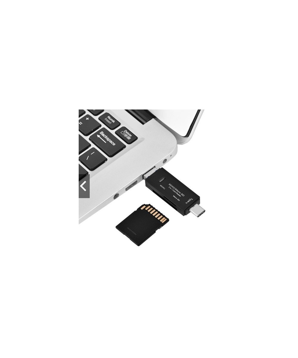 Lector de memorias TF / micro SD OTG 3 en 1 USB-C / micro USB / USB