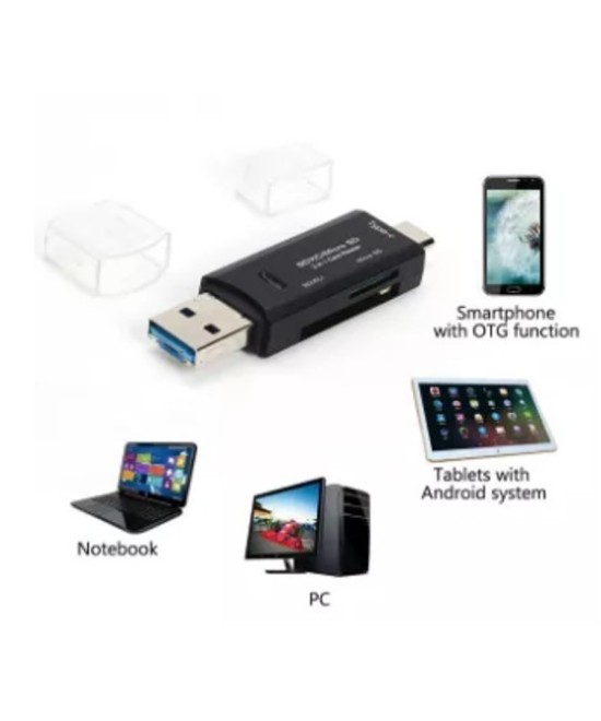 Lector de memorias TF / micro SD OTG 3 en 1 USB-C / micro USB / USB