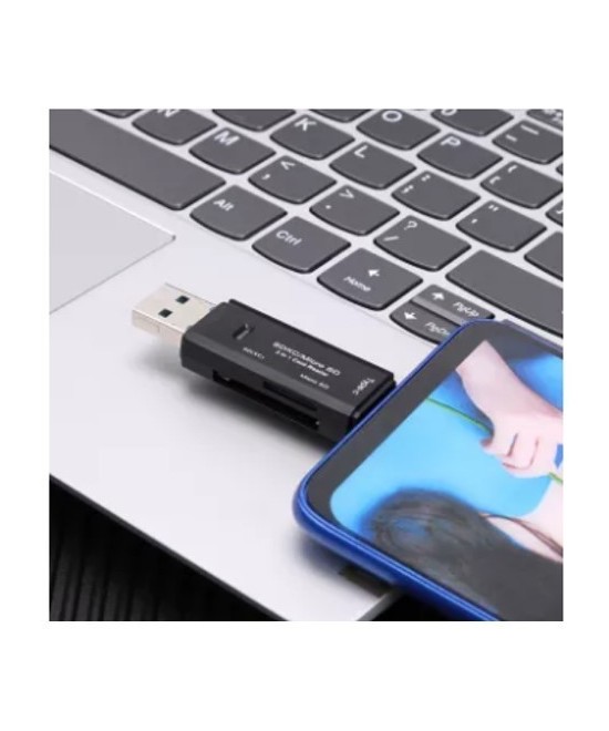 Lector de memorias TF / micro SD OTG 3 en 1 USB-C / micro USB / USB