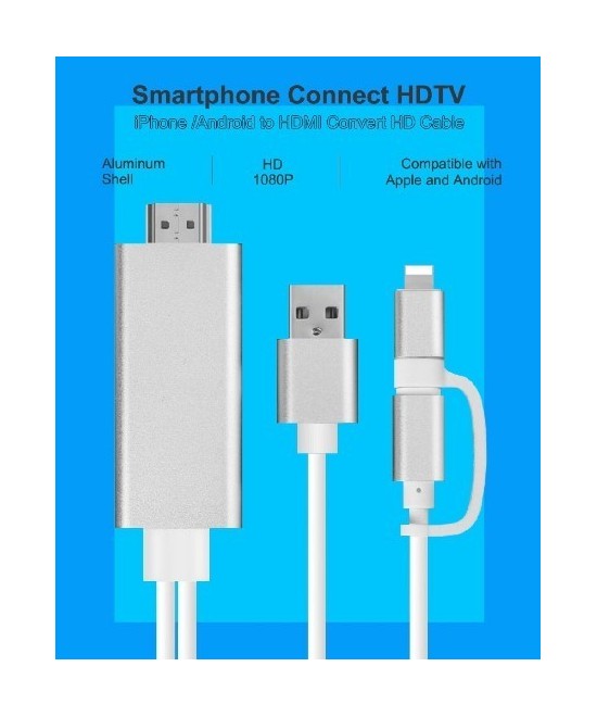 Adaptador Lightning / Micro USB a HDMI para Android / IOS