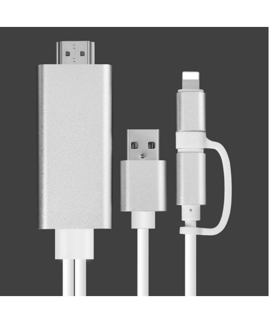Adaptador Lightning / Micro USB a HDMI para Android / IOS