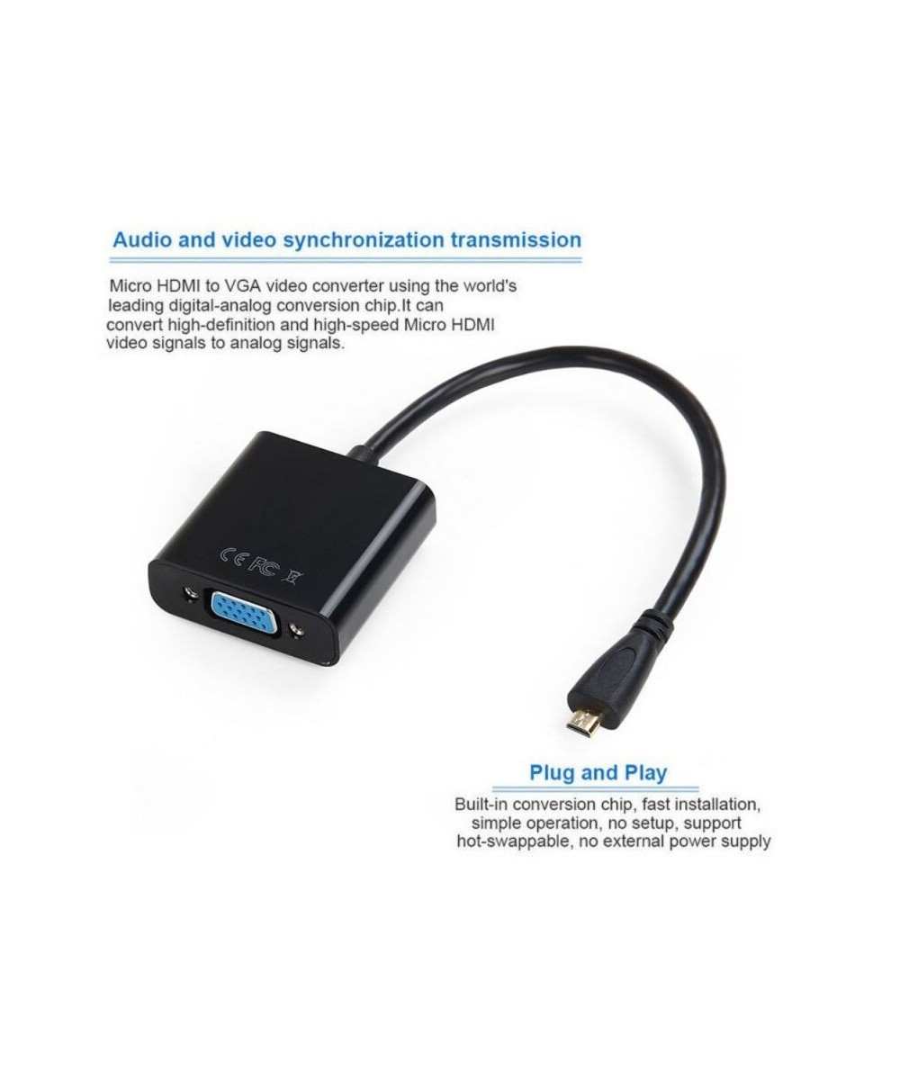 Convertidor Micro HDMi a VGA mas audio