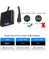 Convertidor Micro HDMi a VGA mas audio