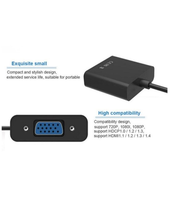 Convertidor Micro HDMi a VGA mas audio