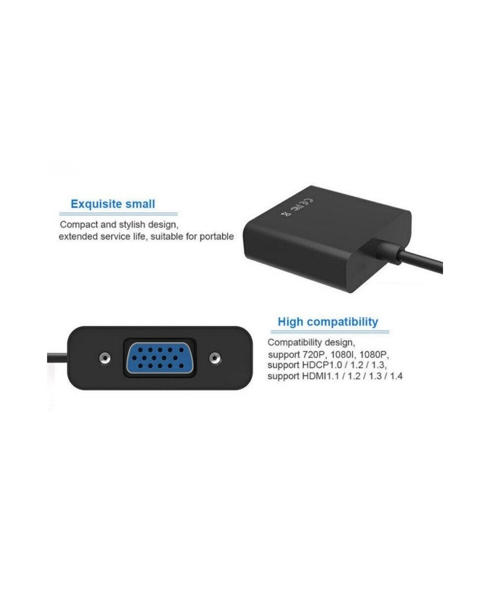 Convertidor Micro HDMi a VGA mas audio